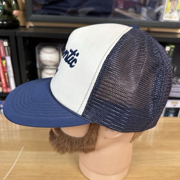 Vintage Atlantic City SnapBack Rope Trucker HatScrip Lettering Foam Mesh Cap - Picture 2 of 5